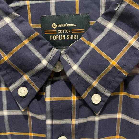 Members mark XL button down plaid shirt. No front pockets. - Picture 6 of 6